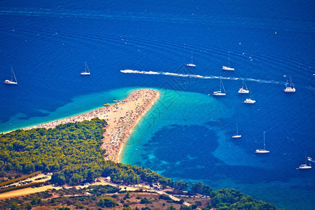 海滩空中观光布拉克岛达马提亚croati岛图片