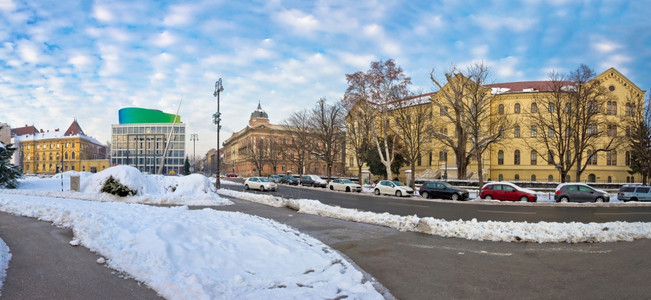 萨格勒布广场的冬季图片
