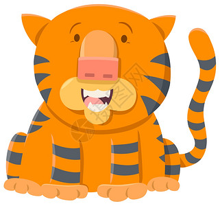 卡通可爱的老虎背景图片