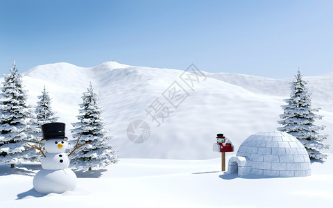 北极风景雪田和人在圣诞节日北极图片