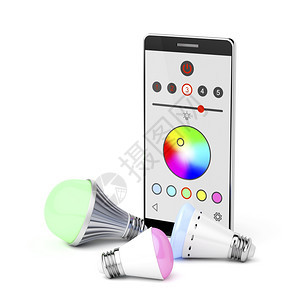 白色背景的智能手机和颜色变化图片