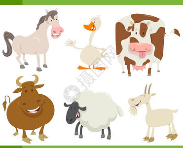 农畜品系列漫画插图图片