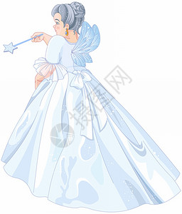 女性想仙女教母插图插画