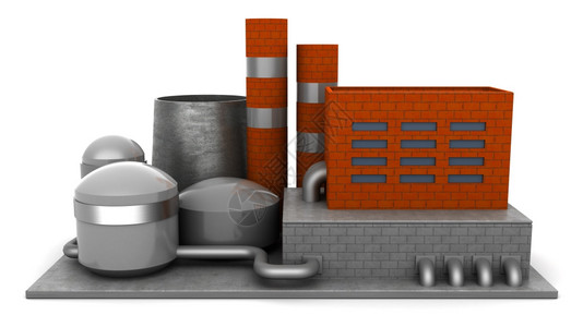 3d工厂建筑说明图片