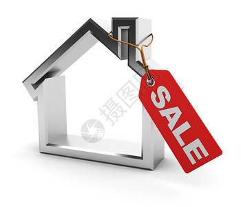 以sold红色标记来抽象3d显示房子符号售出房屋符号图片