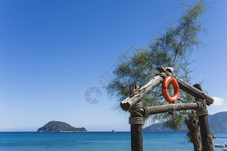 海洋背景上的生命泡图片