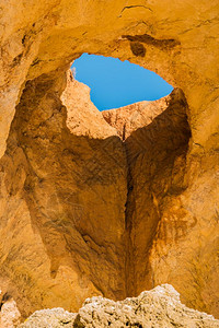 山洞在Praidroch海滩上港湾岸阿尔加夫地区图片