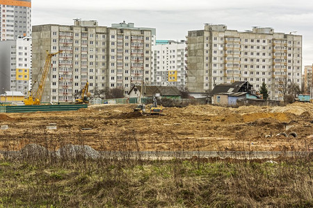 belarusmink2104拆除私营部门和建造一座有高楼的新小区图片