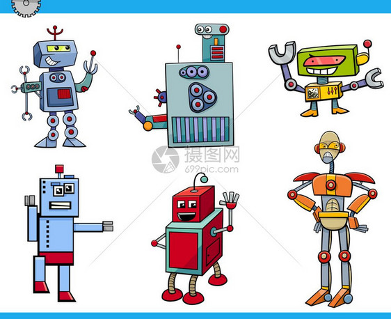 机器人科幻小说或想人物系列漫画插图图片