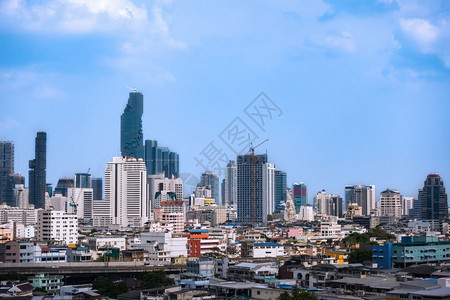 城市景色现代建筑城市和交通地区和Bangko泰王国蓝天图片