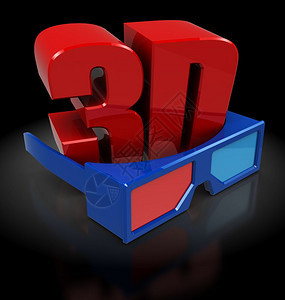 眼镜和3D标志血清电影概念图片