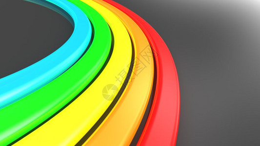 彩虹背景抽象的3d插图图片