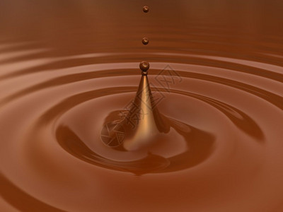 液体巧克力波纹的抽象3d插图图片