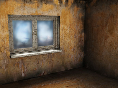 抽象的3d显示有窗口的空格室图片