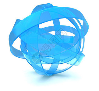 白色背景上蓝球的抽象3d插图图片