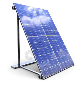 3d以白色背景显示太阳能电池板图片