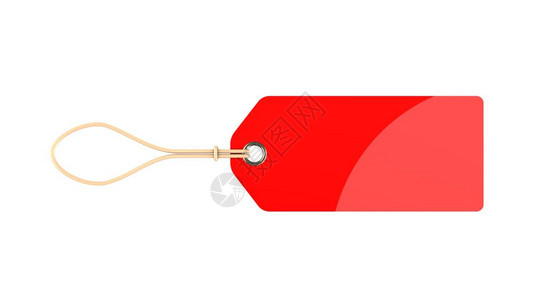 3d插图用白色背景隔离的空白红色标签图片