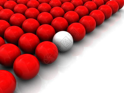 抽象的3d红色球和一个白背景图片