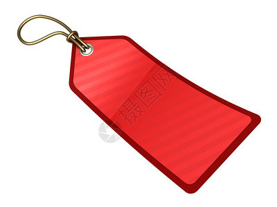 3d空白红色标记插图孤立于白色背景图片