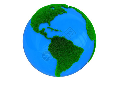 抽象的3d地球表面及其上草的地球图示图片