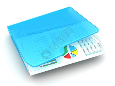3d商务文件夹插图在白背景上图片