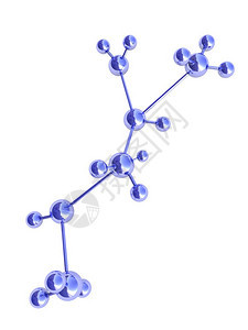 白色上孤立的分子结构抽象3d插图图片