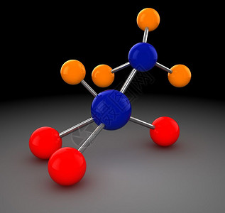 以深底暗显示分子模型的抽象3d插图图片