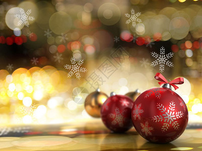 带有灯光的圣诞节背景抽象3d插图图片