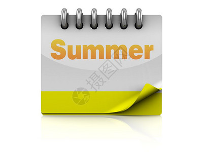 3d夏季日历页面插图图片