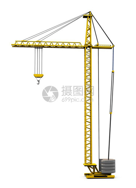 3d说明白色背景隔离的通用建筑起重机图片