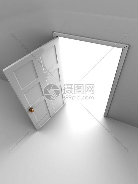 抽象的3d灯光打开之门插图图片