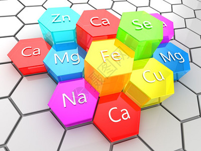 营养矿物补充材料抽象3d插图背景图片