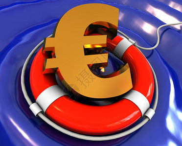 在救援圈中抽象的3d欧元符号插图图片