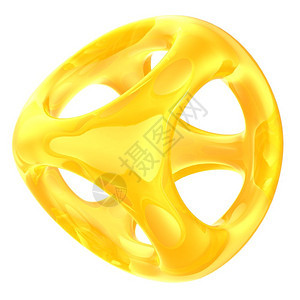 黄塑料结构抽象3d插图图片
