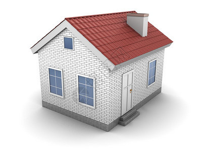 3d以白色背景代替房屋模型的3d插图图片