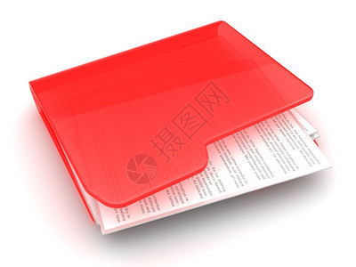 3d红色文件夹的插图带有文字纸页图片