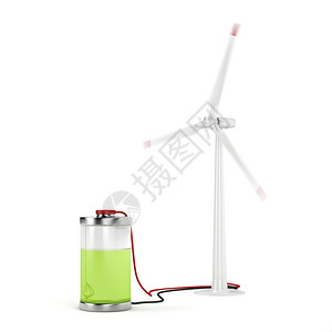 风力涡轮机充电池的概念图像图片