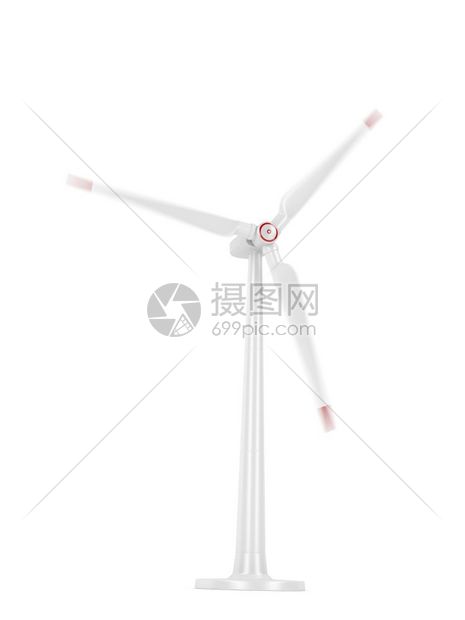 3d旋转风力涡轮机插图图片