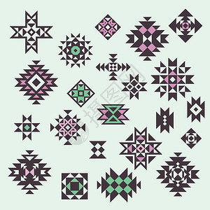 用于纺织品背景网络包装纸件等的矢量族裔设计要素几何图片