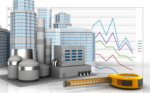 3d以商业图示背景显有城市点的工厂以城市景点显示有的工厂图片