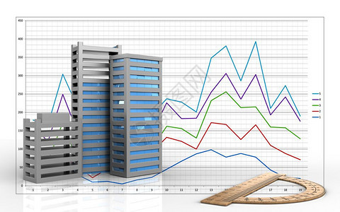 3d城市建筑比商业图表背景的建筑城市图空白图片