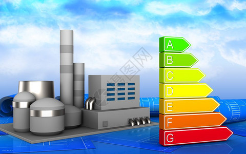 3d以天空为背景的工厂说明图片