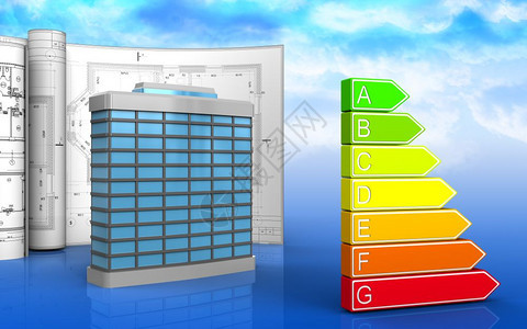 在天空背景上绘制通用建筑的三维插图三维图形图片