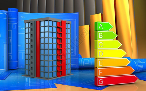 3d以金图背景的纸绘制建筑案权力评级图片