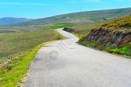 高山上的空荡道路图片