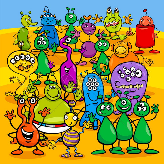 外星人漫画插图插画图片下载-正版图片303344878-摄图网