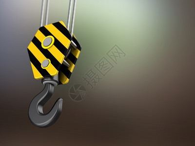 3d黄鹤钩在棕色和绿背景上方的黄鹤钩图图片
