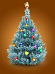 有星星装饰的圣诞树图片