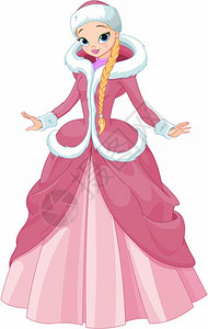 漆面镀晶可爱的冬季公主插图插画