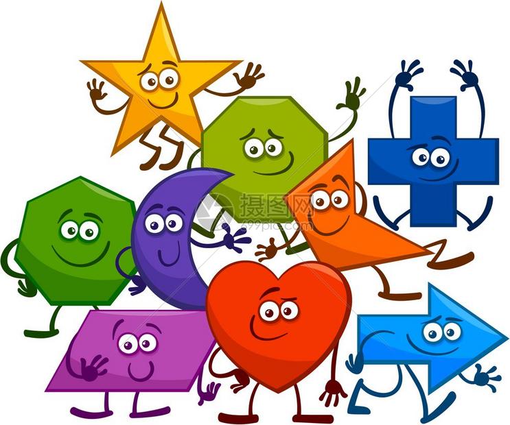 基本几何形状漫画插图